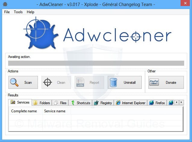 ADWCleaner's interface